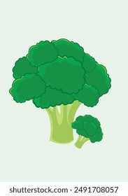 two broccolis and a light background