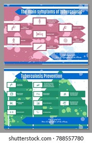 two brochures about symptoms and ways of preventing tuberculosis on a white background vector work