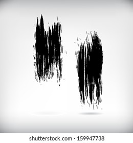 Two Broken up  Black Paint Strokes, Vector Illustration EPS10