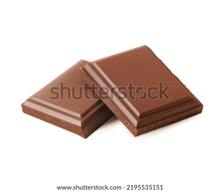 Two broken pieces of chocolate. Detailed vector illustration isolated on white background . Great for your design. EPS10.
