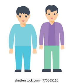 Two Brothers Standing Side By Side Stock Vector (Royalty Free ...