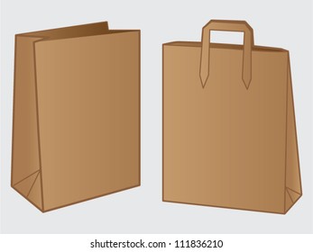 Two brown paper bag design