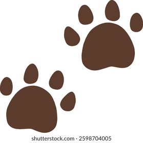 two brown paw prints on a transparent background