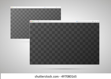 Two Browser Windows With Transparent Place For Screen On Light Background