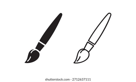 Dois pincéis, um é preto e o outro é branco. O pincel preto é um pincel