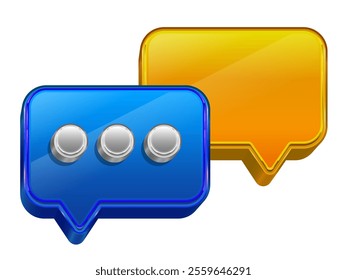 Two bubble chats in blue and orange color, isolated vector