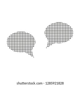 Two bubble sign, chatting, black on a white background, squares, vector