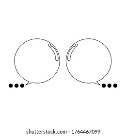two bubble speech on white background use for conversation,vector