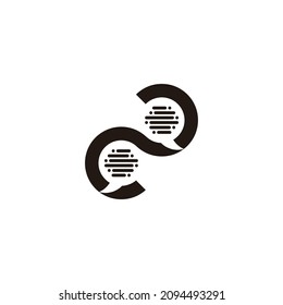 two bubble talk communication symbol simple geometric logo vector
