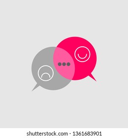 Two bubbles, chat messages, online counseling. Vector illustration