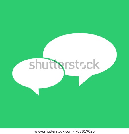 Two bubbles messages on a green background