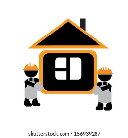 Two builders are building