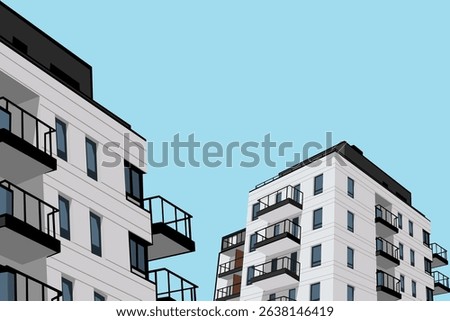 two building apartment illustration background design vector art