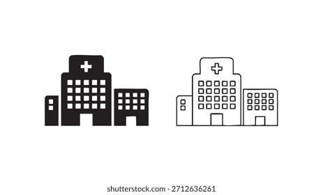The two buildings are hospitals. One is a large hospital with a large building and a large sign