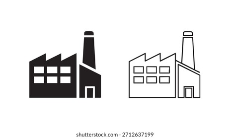 Two buildings, one with a chimney and one without. The one with the chimney is taller