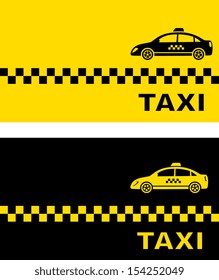 two business card with simple taxi car silhouette