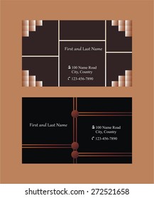 Two business cards with dark background