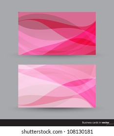 Two business cards in pink vshades