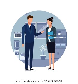 two business colleagues discussing work