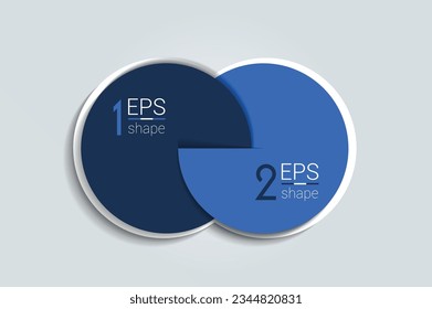 Two business elements banner. 2 steps design, chart, infographic, step by step number option, layout. 3D cyrcle style.