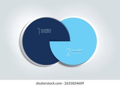 Two business elements banner. 2 steps design, chart, infographic, step by step number option, layout. 3D cyrcle style.