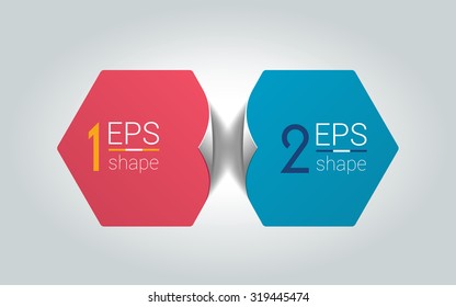 Two business elements banner. 2 steps design, chart, infographic, step by step number option, layout. 3D cyrcle style.