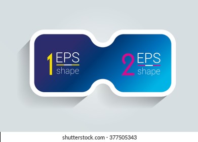 Two Business Elements Banner, Template. 2 Steps Design, Chart, Infographic, Step By Step Number Option, Layout. 3D Cycle Style.