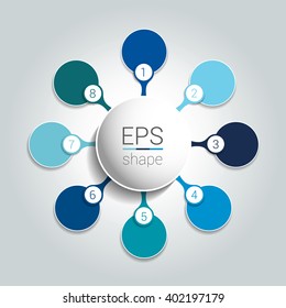 Two business elements banner, template. 2 steps design, chart, infographic, step by step number option, layout. 3D cyrcle style.
