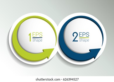 Banner de dos elementos empresariales, plantilla. 2 pasos de diseño, gráfico, infográfico, paso a paso opción número, diseño. Estilo de ciclo 3D.