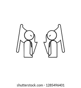 two business frontlines icon. Element of conflict for mobile concept and web apps icon. Thin line icon for website design and development, app development