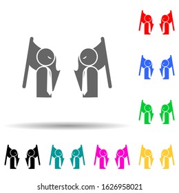 two business frontlines multi color style icon. Simple glyph, flat vector of conflict icons for ui and ux, website or mobile application