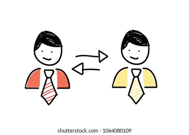 two business man with arrow