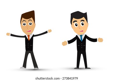 Two business man cartoon vector.