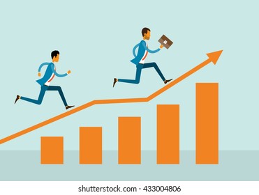 two business man competitive on graph concept