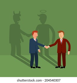 two business man shaking hand with shadow,business concept,illustration,vector