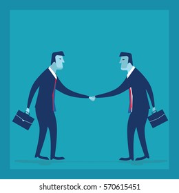 Two Business man shaking hand. Business illustration