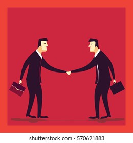 Two Business man shaking hand. Business illustration