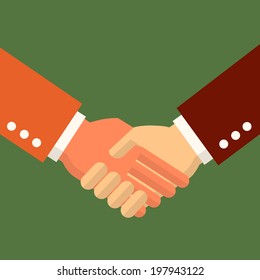 two business man shaking hand,business concept,illustration,vector 