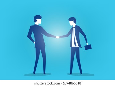 Two Business man shaking hands, vector art