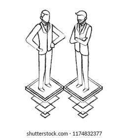 two business man standing characters