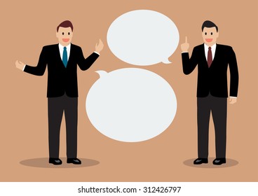 Two business men discussing. Vector Illustration