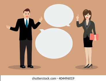 Dos hombres de negocios discutiendo. Ilustración vectorial