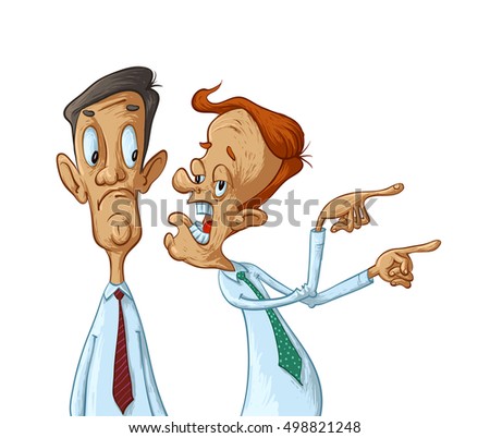 Two business men gossip, vector cartoon illustration