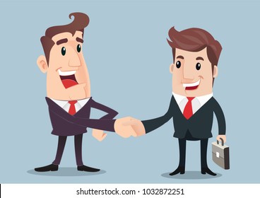 Two business men shaking hands.Businessman making handshake cooperation concept. Vector illustration