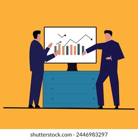 two business men vector illustration 