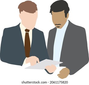 Dos hombres de negocios trabajan juntos