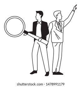 Two business partners working, executive entrepreneur teamwork ,vector illustration graphic design.