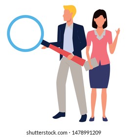 Two business partners working, executive entrepreneur teamwork ,vector illustration graphic design.
