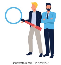 Two business partners working, executive entrepreneur teamwork ,vector illustration graphic design.