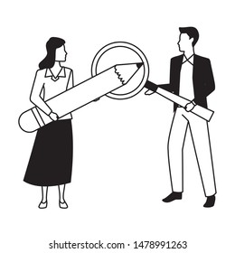 Two business partners working, executive entrepreneur teamwork ,vector illustration graphic design.